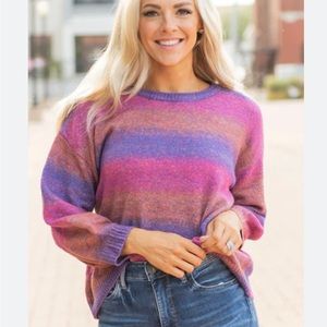 Weatherproof Vintage Pink-purple multi-color Women's L Sweater.